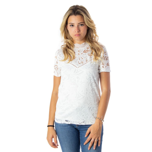 Кремові поліамідні топи та футболки Vila Clothes