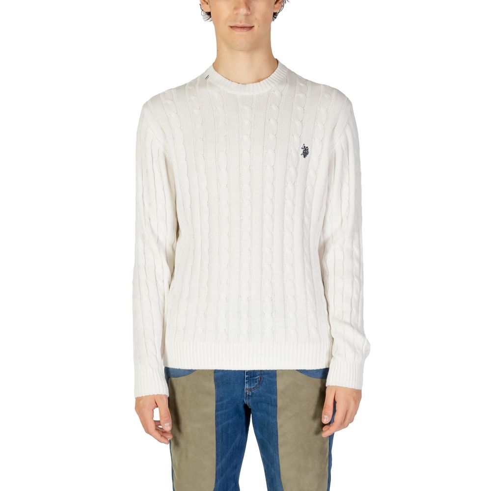 US POLO ASSN. Білий бавовняний светр