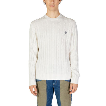US POLO ASSN. Білий бавовняний светр
