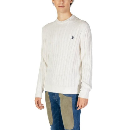 US POLO ASSN. Білий бавовняний светр