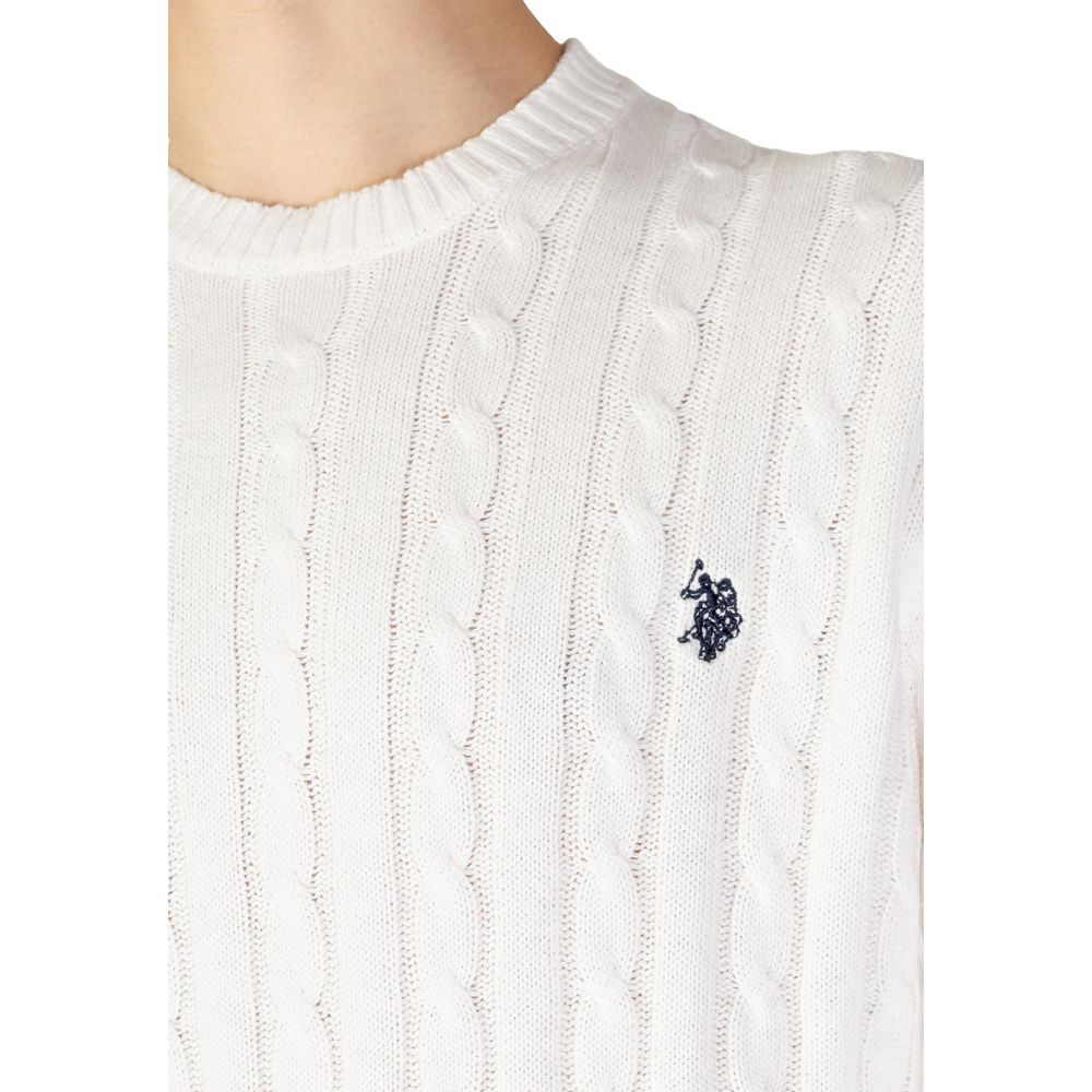 US POLO ASSN. Білий бавовняний светр