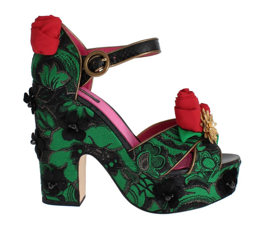 Туфлі на танкетці Dolce &amp; Gabbana Enchanted Sicily Crystal Brocade