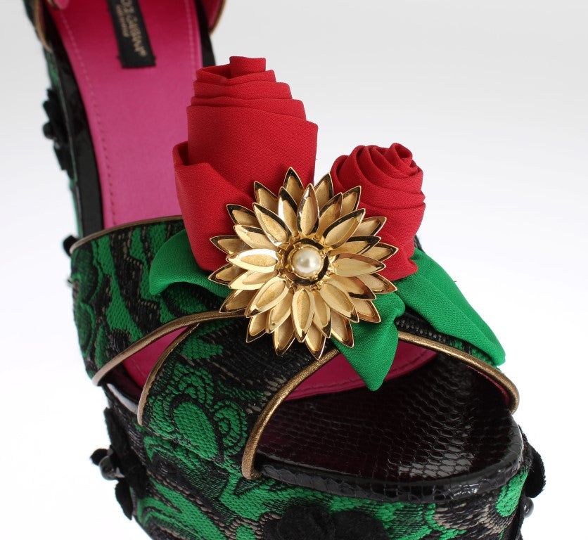 Туфлі на танкетці Dolce &amp; Gabbana Enchanted Sicily Crystal Brocade