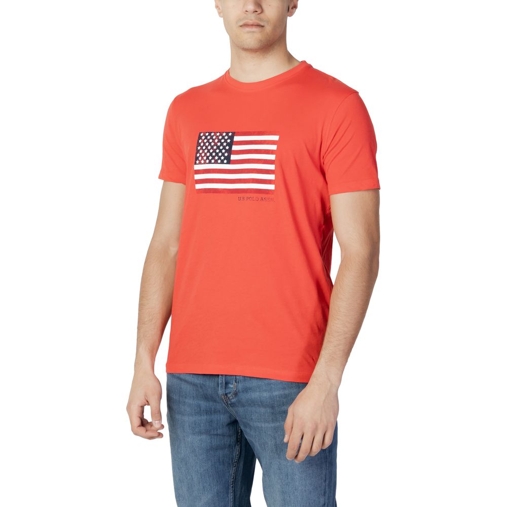 US POLO ASSN. Червона бавовняна футболка