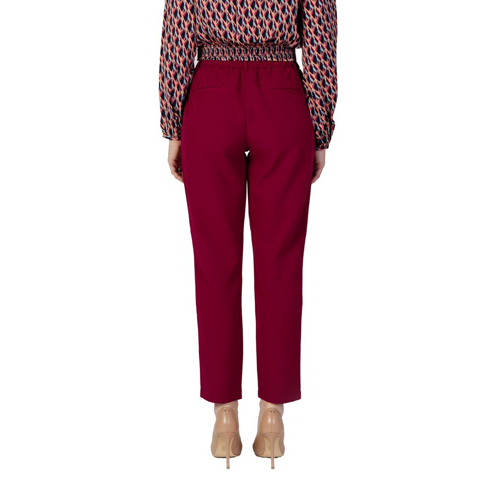 Джинси та штани з поліестеру Vila Clothes Bordeaux