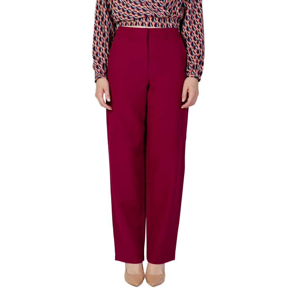 Джинси та штани з поліестеру Vila Clothes Bordeaux
