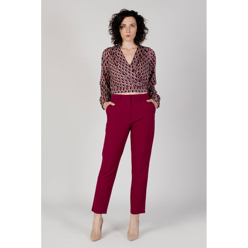 Джинси та штани з поліестеру Vila Clothes Bordeaux