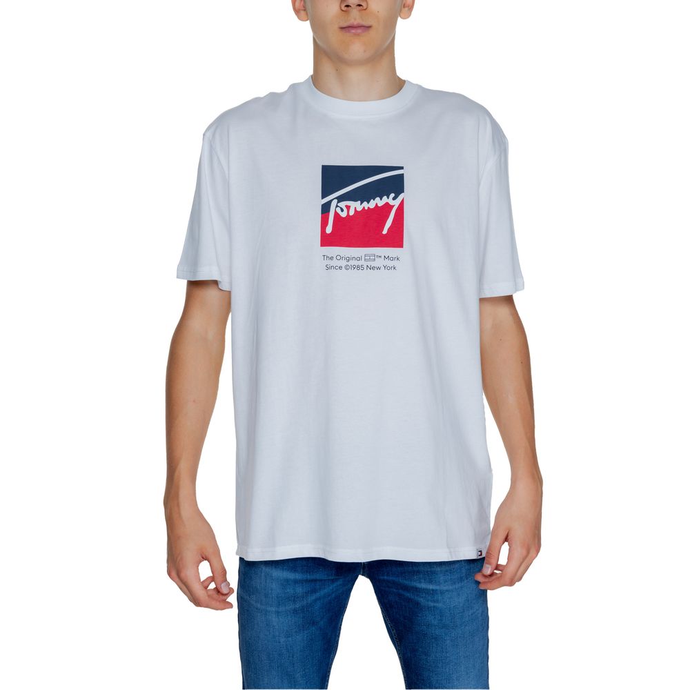 Біла бавовняна футболка Rigenerato Tommy Hilfiger Jeans