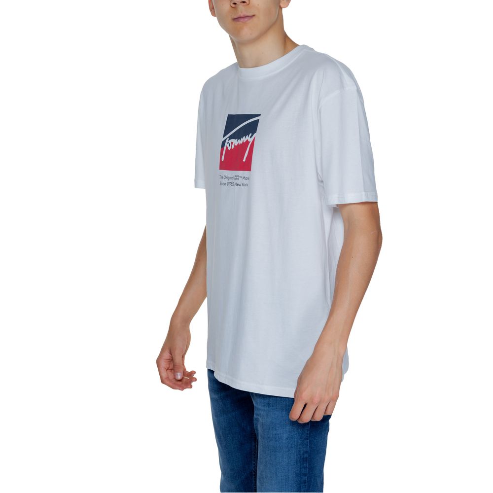 Біла бавовняна футболка Rigenerato Tommy Hilfiger Jeans