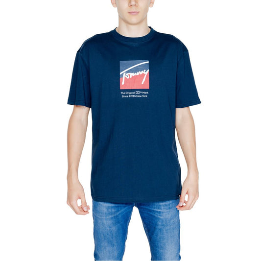 Синя бавовняна футболка Rigenerato Tommy Hilfiger Jeans