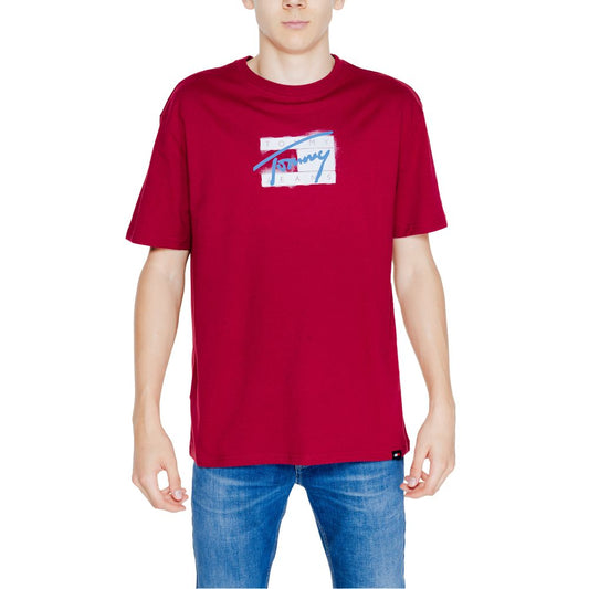 Бавовняна футболка Tommy Hilfiger Jeans Bordeaux Rigenerato