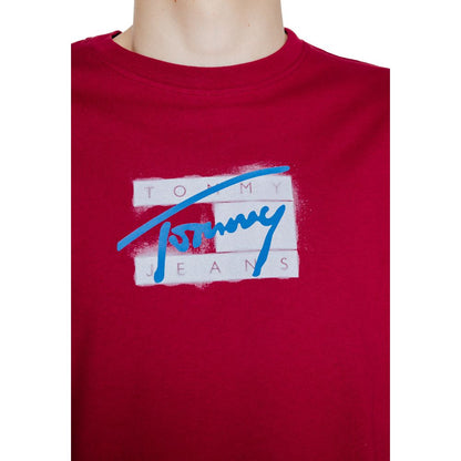 Бавовняна футболка Tommy Hilfiger Jeans Bordeaux Rigenerato