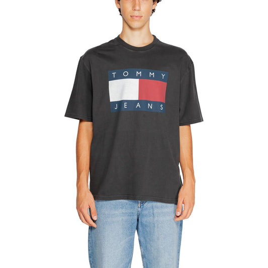 Чорна бавовняна футболка Tommy Hilfiger Jeans