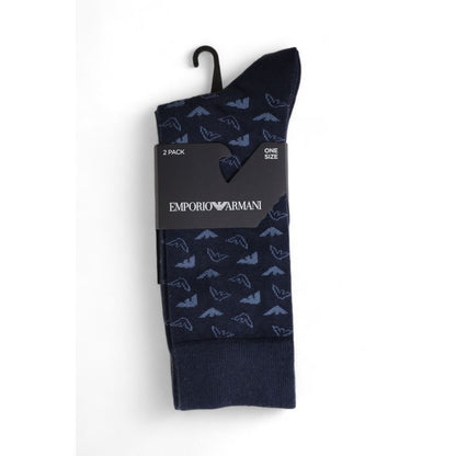 Emporio Armani Underwear синій бавовняний носок