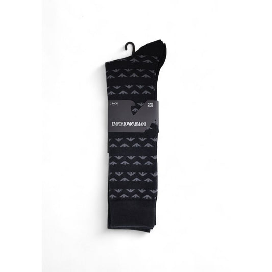 Emporio Armani Underwear Чорний бавовняний носок