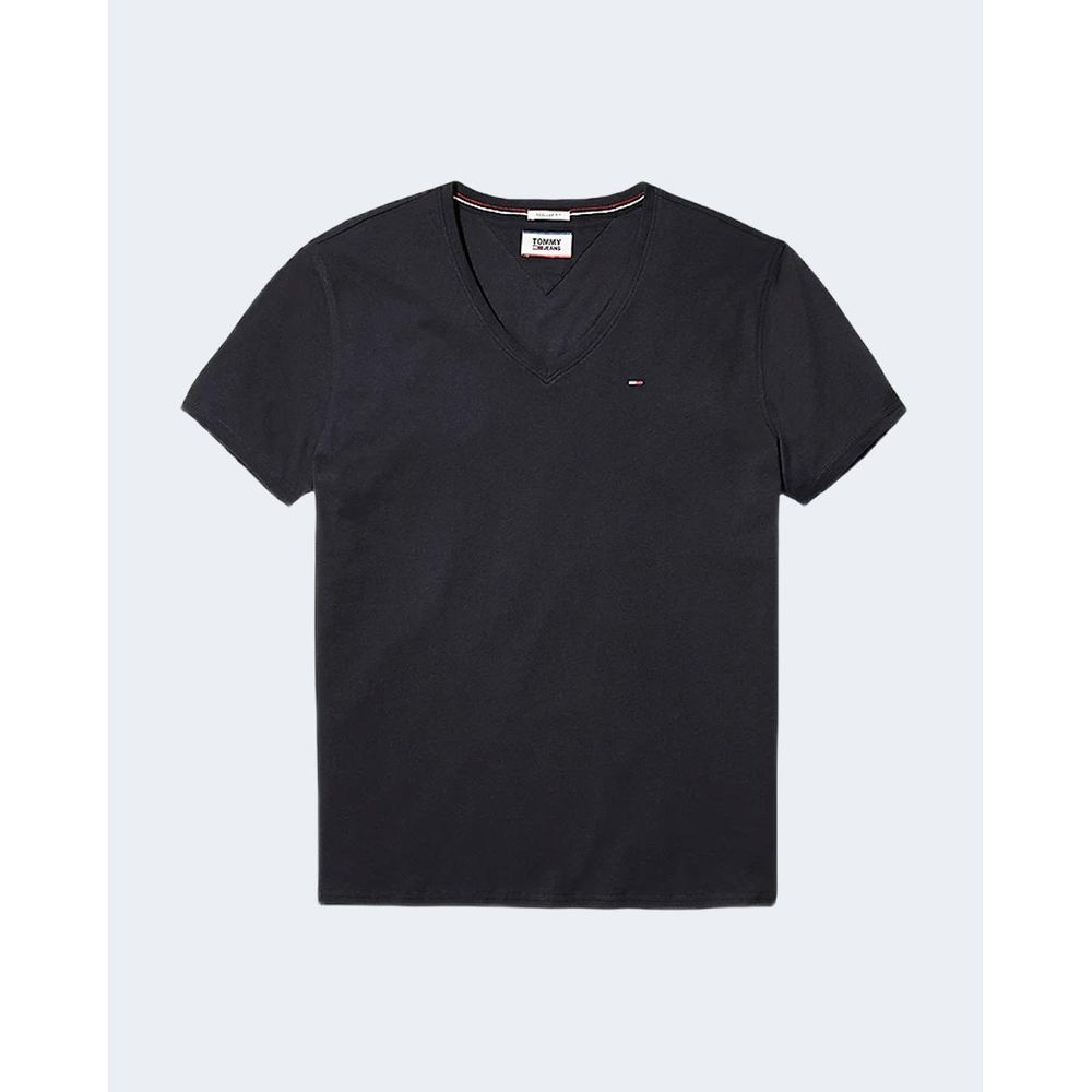 Чорна бавовняна футболка Tommy Hilfiger Jeans