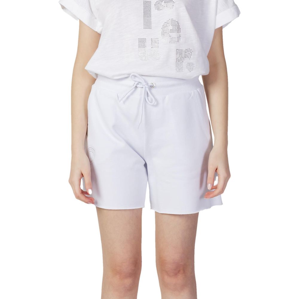 Blauer White Cotton Jeans Shorts