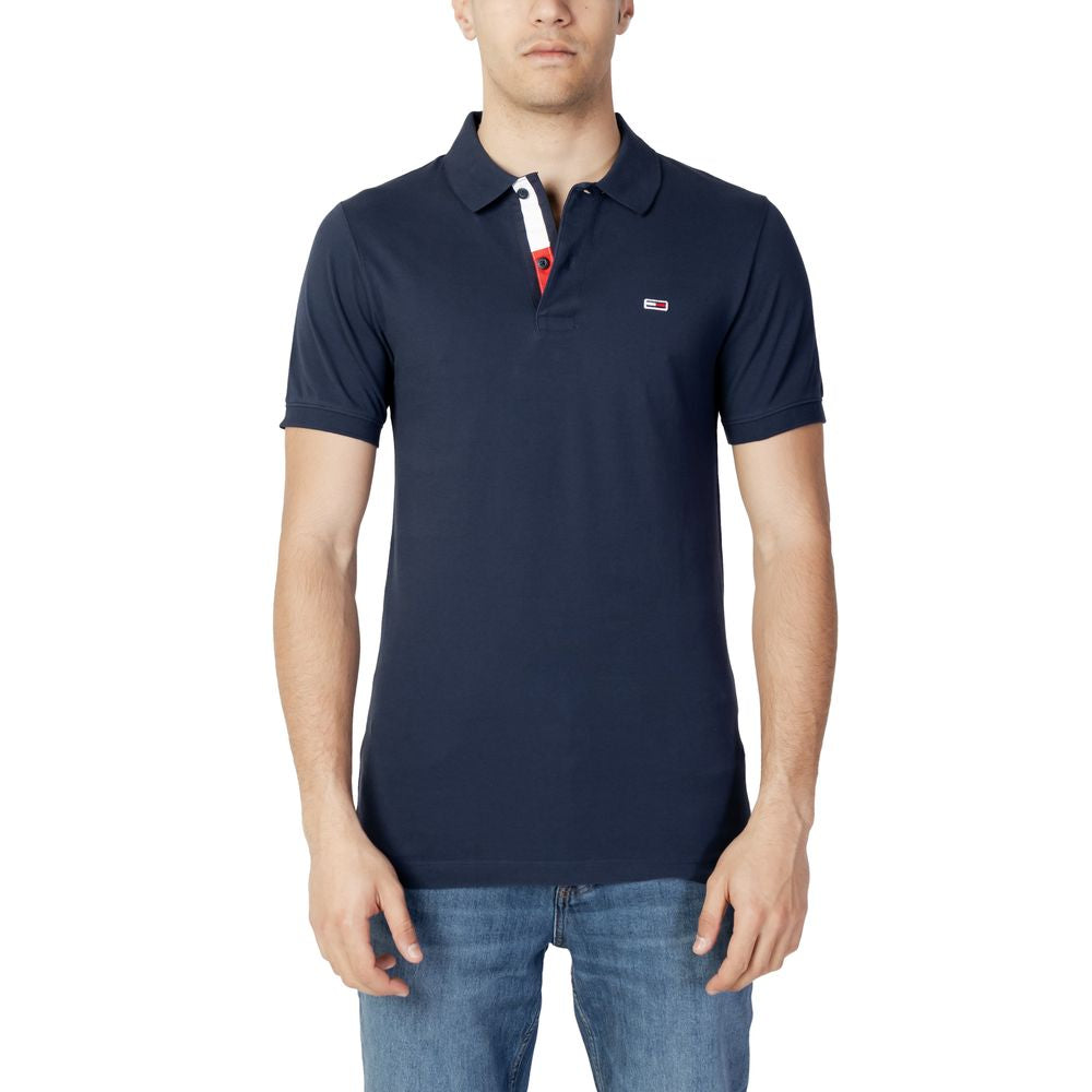 Синя бавовняна сорочка-поло Tommy Hilfiger Jeans