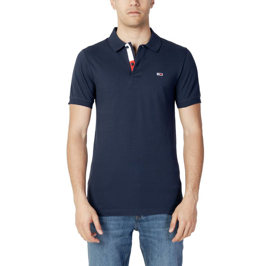 Синя бавовняна сорочка-поло Tommy Hilfiger Jeans
