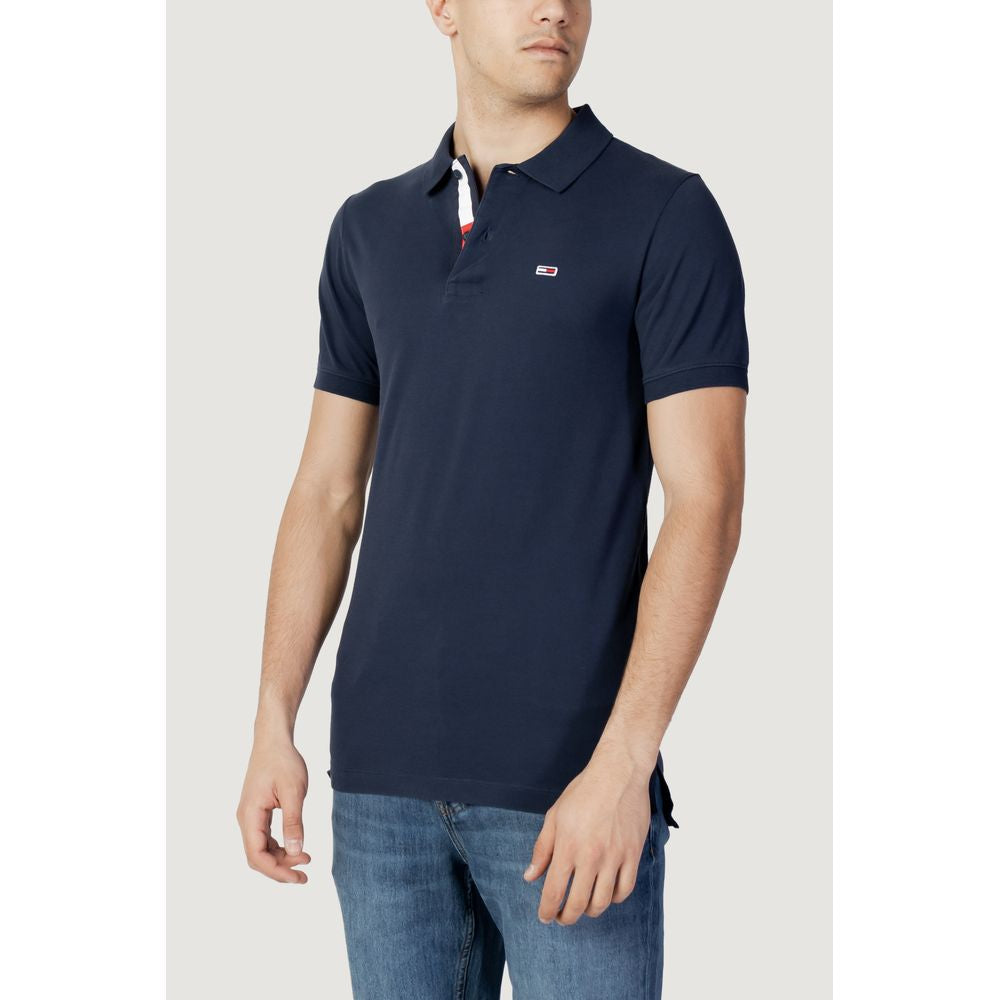 Синя бавовняна сорочка-поло Tommy Hilfiger Jeans