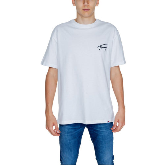 Біла бавовняна футболка Tommy Hilfiger Jeans