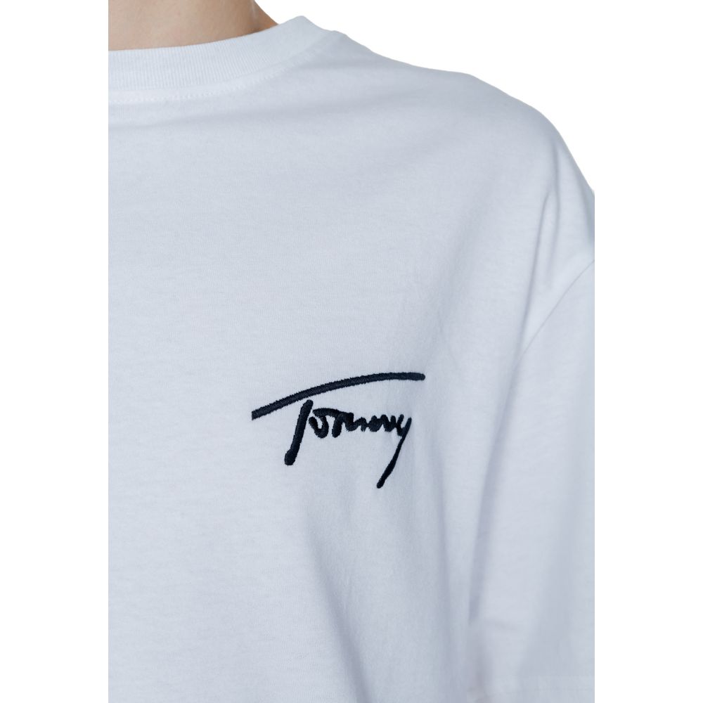 Біла бавовняна футболка Tommy Hilfiger Jeans
