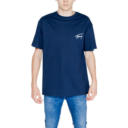 Синя бавовняна футболка Tommy Hilfiger Jeans