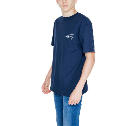 Синя бавовняна футболка Tommy Hilfiger Jeans