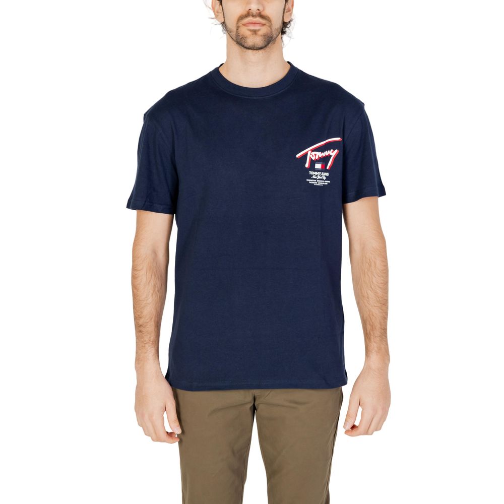 Синя бавовняна футболка Tommy Hilfiger Jeans