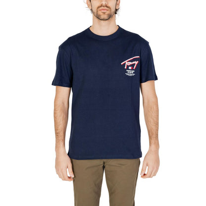 Синя бавовняна футболка Tommy Hilfiger Jeans