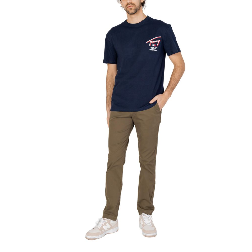 Синя бавовняна футболка Tommy Hilfiger Jeans