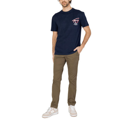 Синя бавовняна футболка Tommy Hilfiger Jeans