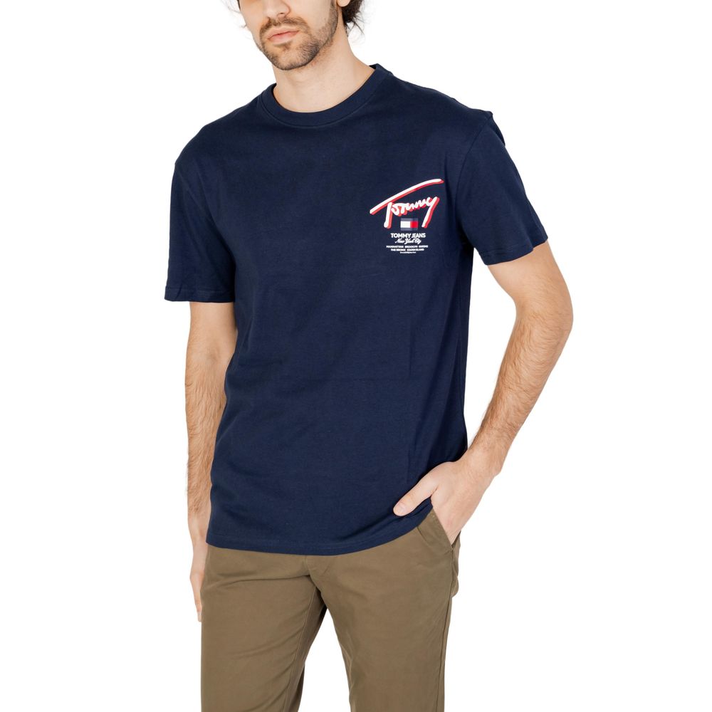 Синя бавовняна футболка Tommy Hilfiger Jeans