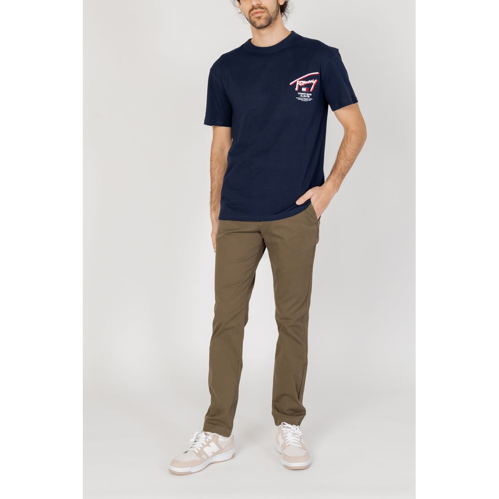 Синя бавовняна футболка Tommy Hilfiger Jeans
