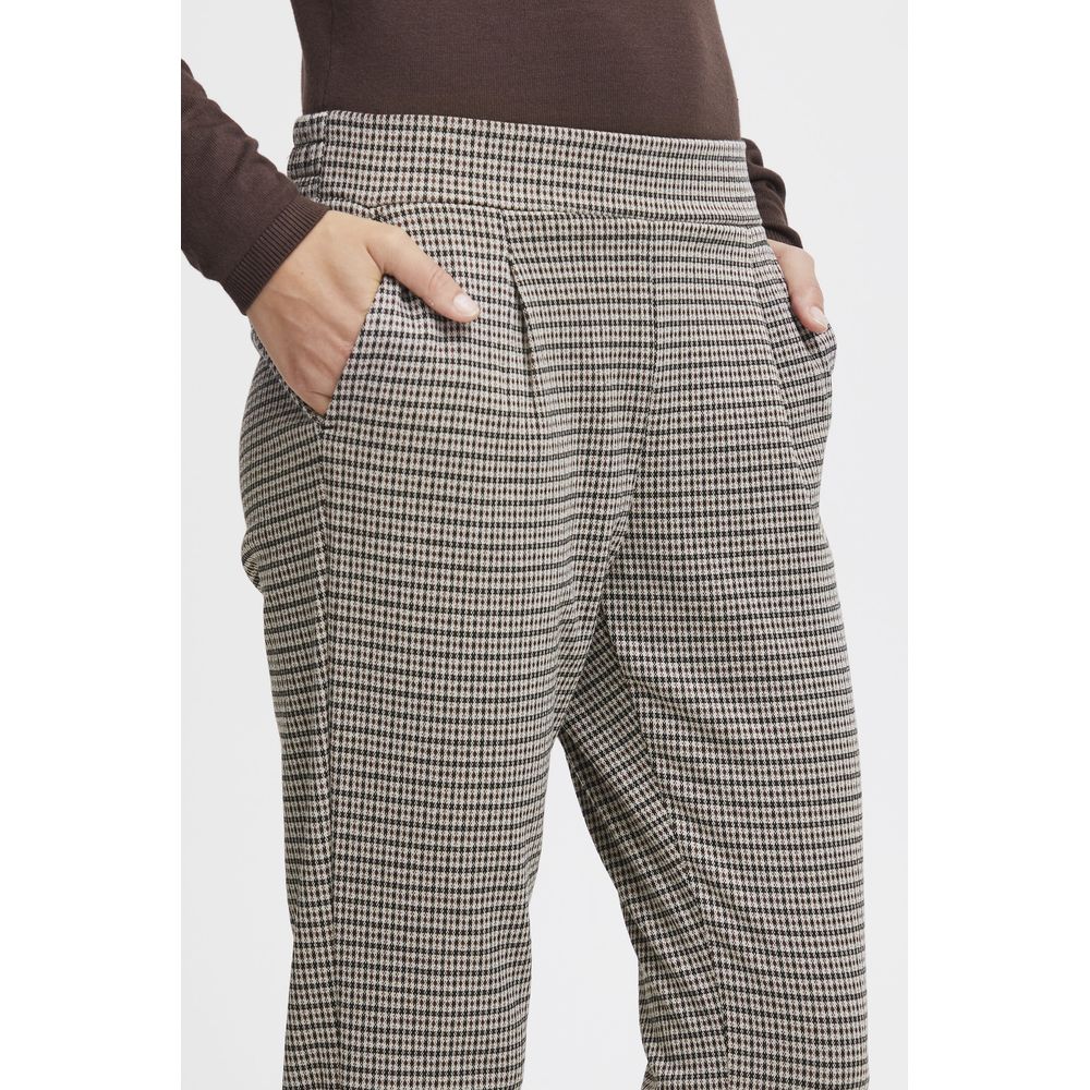 ICHI Beige Polyester Jeans & Pant