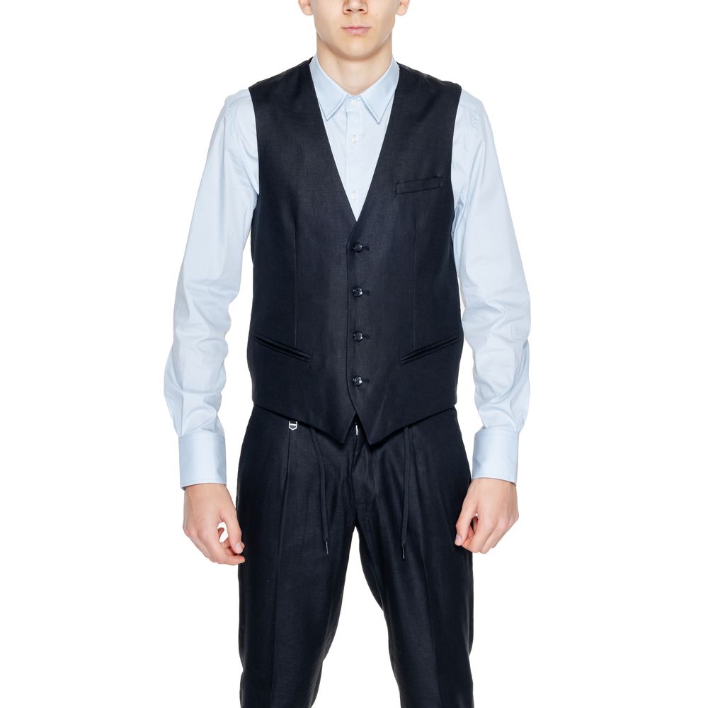 Чорний лляний жилет Antony Morato