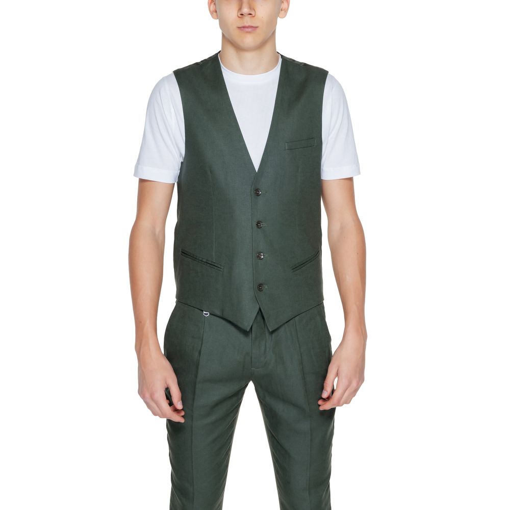 Зелений лляний жилет Antony Morato