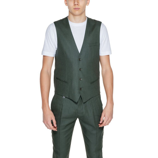 Зелений лляний жилет Antony Morato