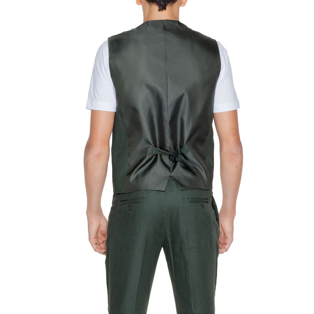Зелений лляний жилет Antony Morato