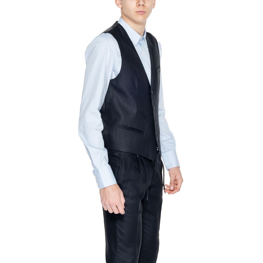Чорний лляний жилет Antony Morato