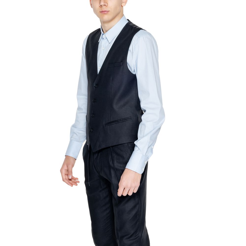 Чорний лляний жилет Antony Morato