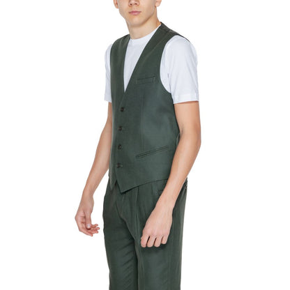 Зелений лляний жилет Antony Morato