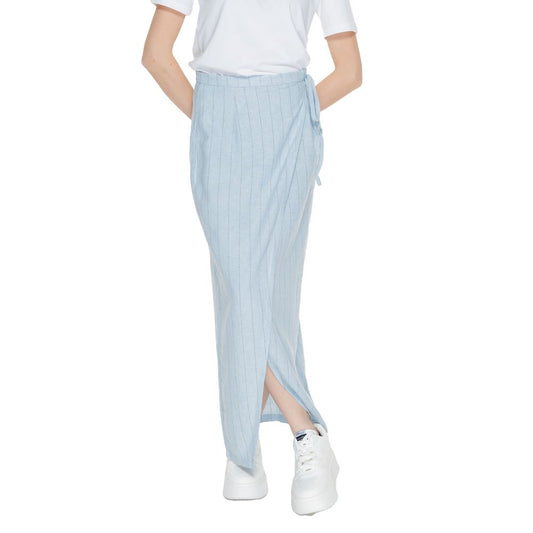 Світло-блакитна лляна спідниця Vero Moda