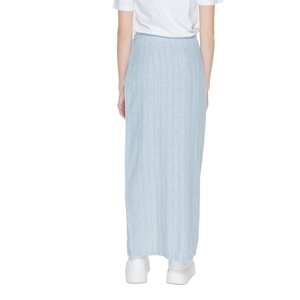 Світло-блакитна лляна спідниця Vero Moda