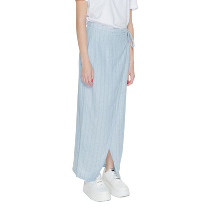 Світло-блакитна лляна спідниця Vero Moda