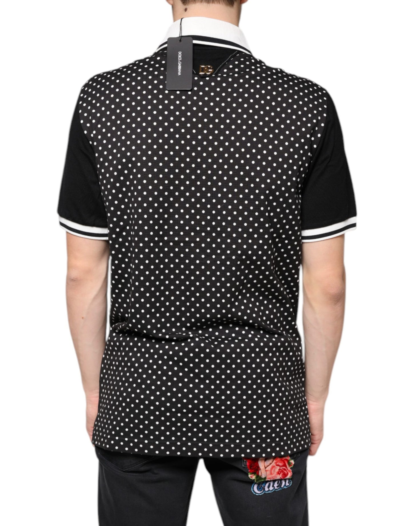 Футболка поло Dolce &amp; Gabbana Black White Stripes з коміром