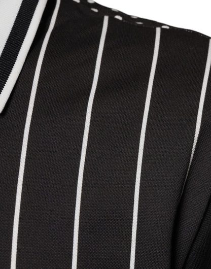 Футболка поло Dolce &amp; Gabbana Black White Stripes з коміром