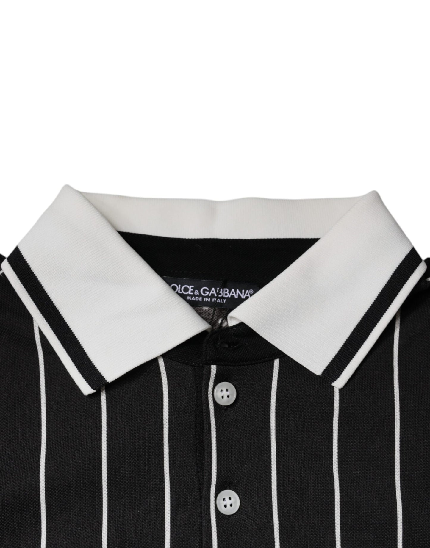 Футболка поло Dolce &amp; Gabbana Black White Stripes з коміром