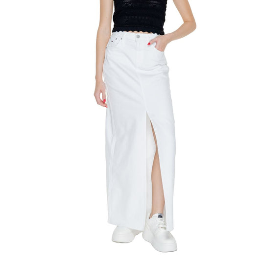 Біла бавовняна спідниця Rigenerato Tommy Hilfiger Jeans