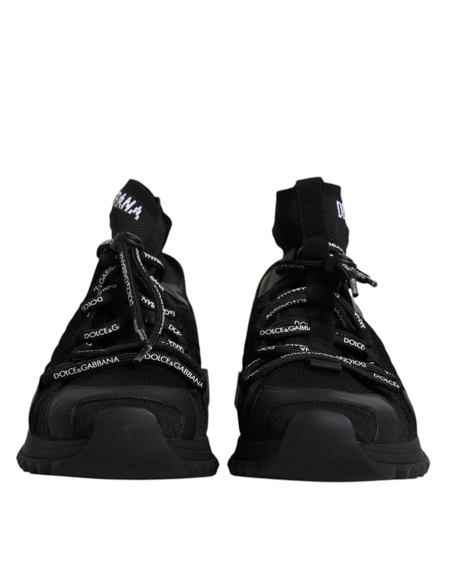 Dolce &amp; Gabbana Black Sorrento Logo Чоловічі кросівки Шкарпетки Взуття